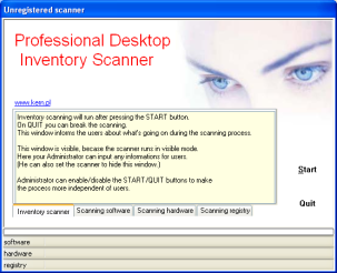 Rozmiar: 42426 bajt������
<LI> By default, the scanner window is not hidden during scanning, enables the interruption of the scanning process and ensures average CPU usage  you will be able to fine-tune the scanner later. Click 